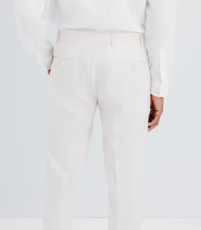 Izac Pantalon Ville 100% Lin Rose