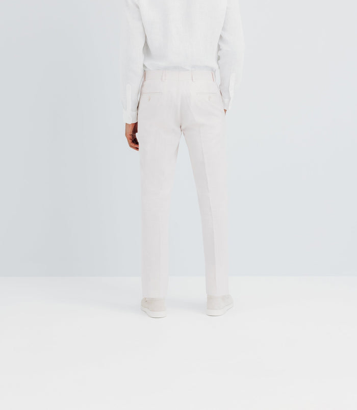 Izac Pantalon Ville 100% Lin Rose