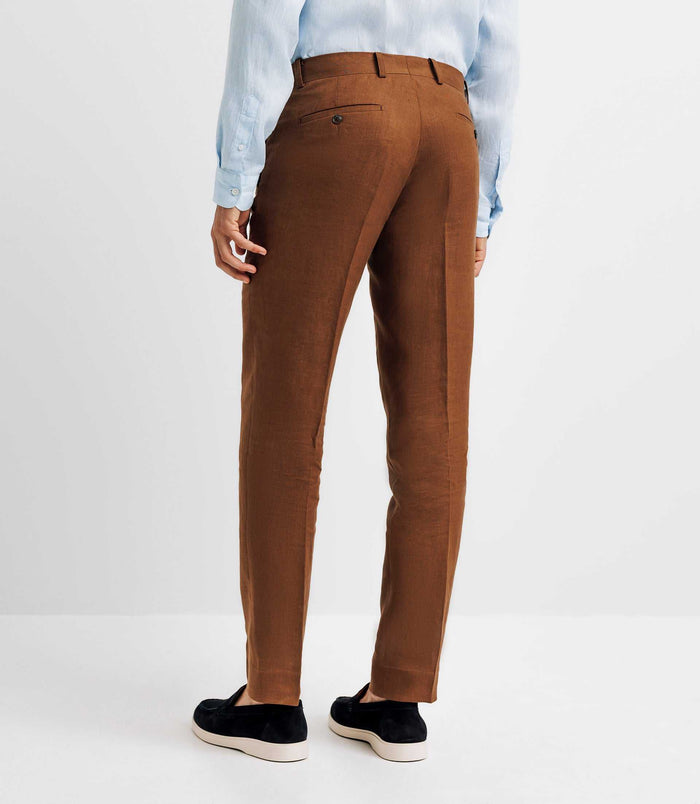 Izac Pantalon Ville 100% Lin Truffe