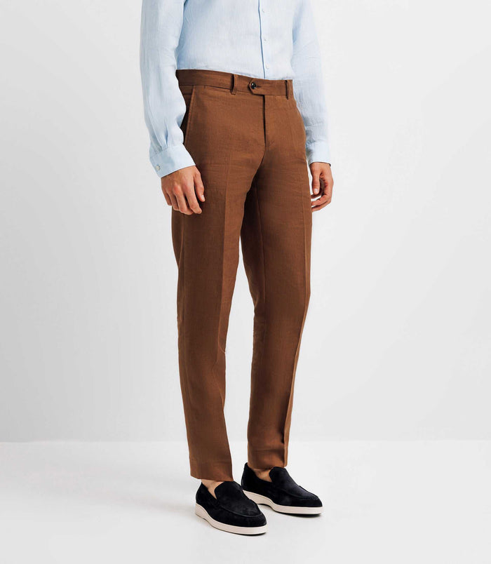 izac Pantalon ville 100% lin truffe