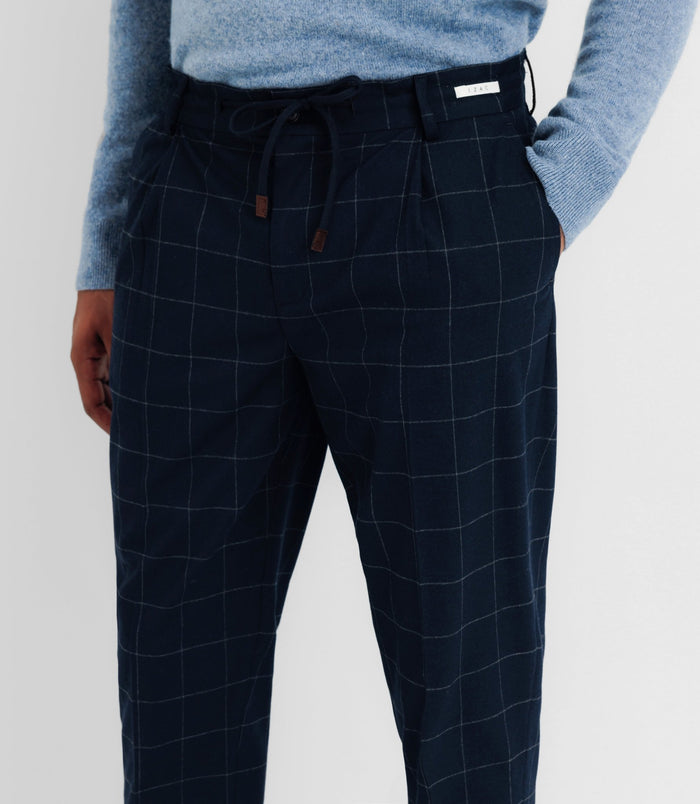 Izac Pantalon Ville à Carreaux Marine