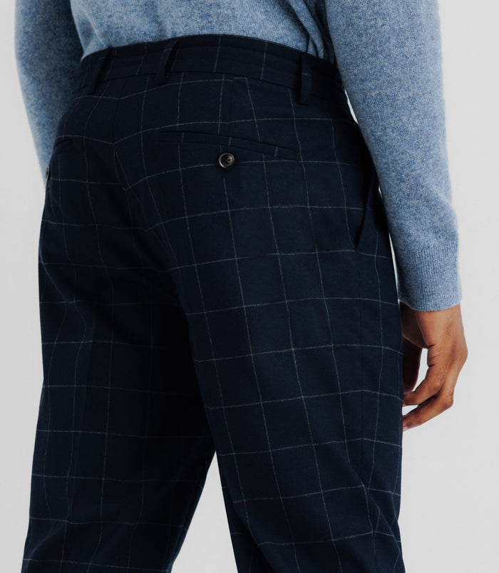 Izac Pantalon Ville à Carreaux Marine