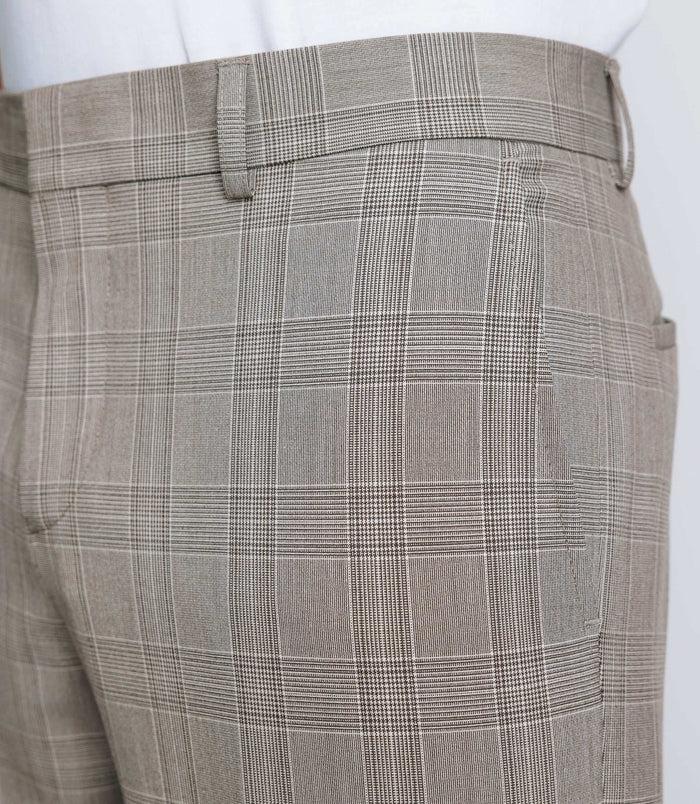 Izac Pantalon Ville à Carreaux Marron