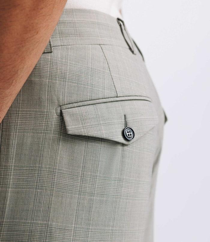 Izac Pantalon Ville à Carreaux Vert Clair