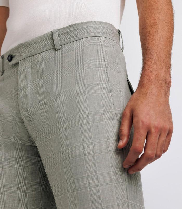 Izac Pantalon Ville à Carreaux Vert Clair