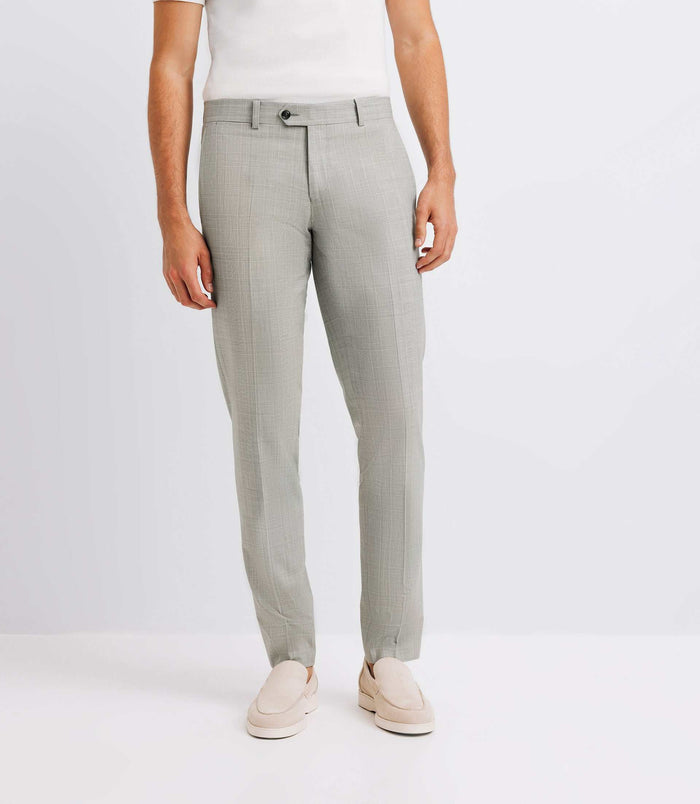 izac Pantalon ville à carreaux vert clair