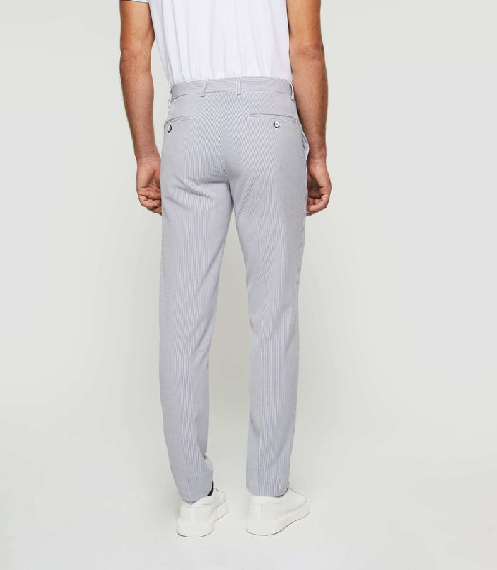 Izac Pantalon Ville à Rayures Blanc "Balao"