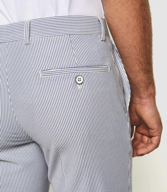 Izac Pantalon Ville à Rayures Blanc "Balao"
