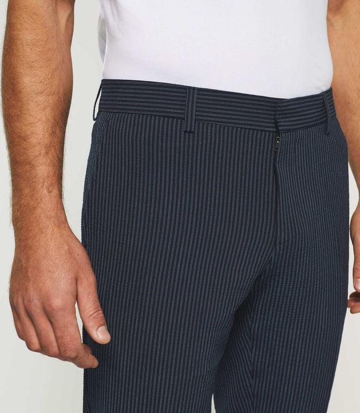 Izac Pantalon Ville à Rayures Marine "Bcode"