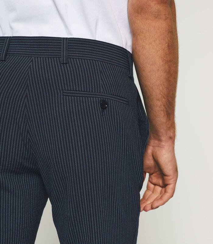 Izac Pantalon Ville à Rayures Marine "Bcode"