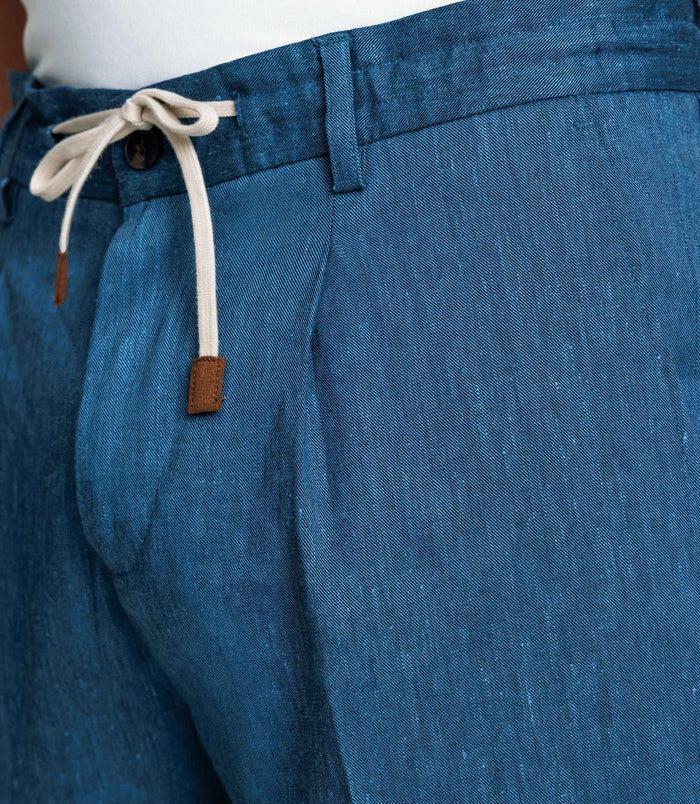 Izac Pantalon Ville Avec Cordon Bleu Indigo