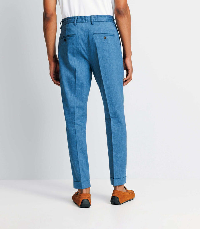 Izac Pantalon Ville Avec Cordon Bleu Indigo