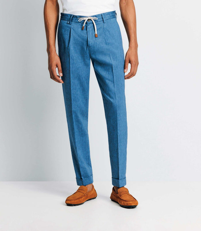 izac Pantalon ville avec cordon bleu indigo