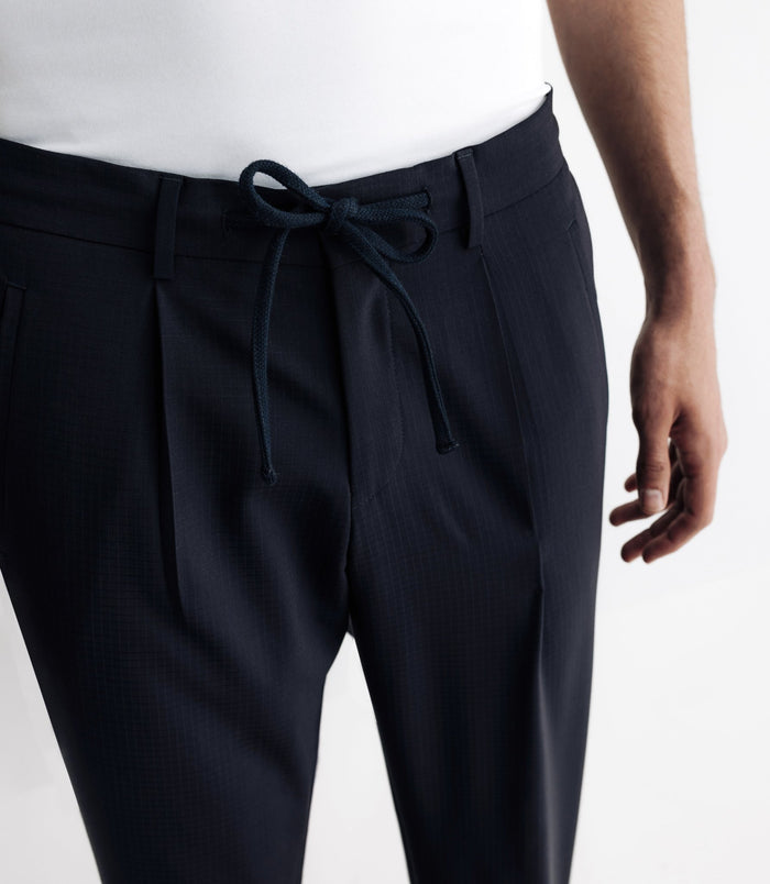 Izac Pantalon Ville Avec Cordon Marine