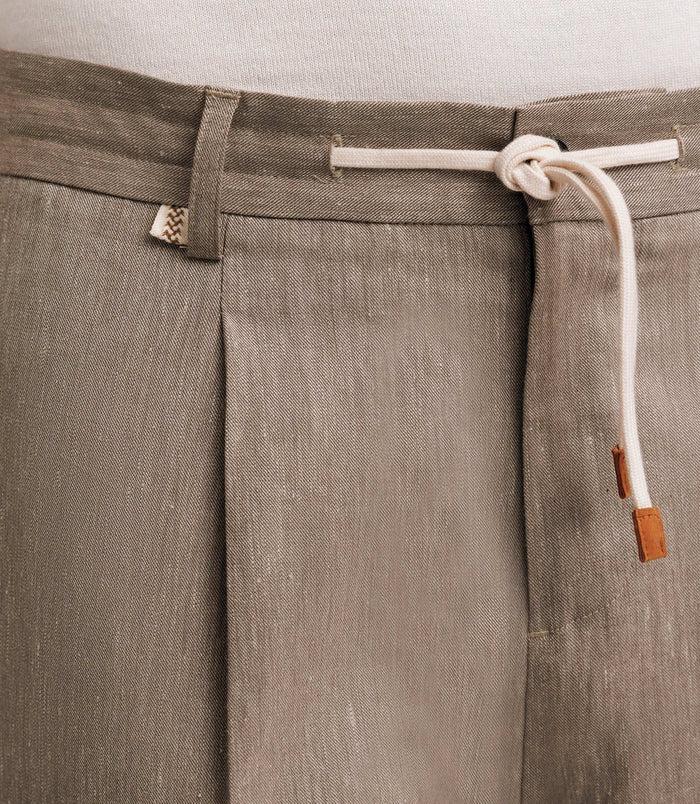 Izac Pantalon Ville Avec Cordon Taupe