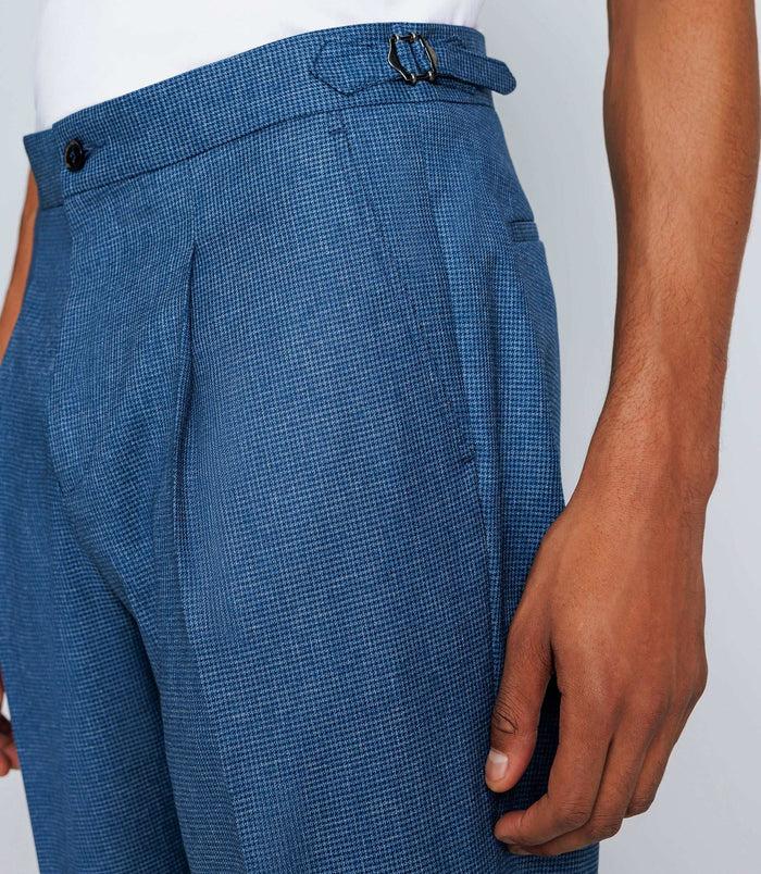 Izac Pantalon Ville Bleu Effet Denim