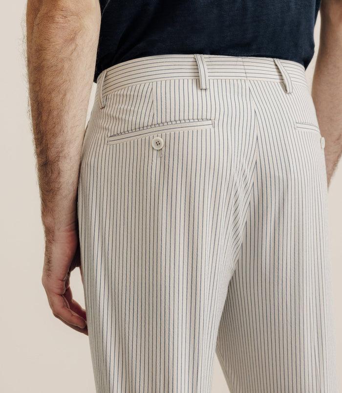 Izac Pantalon Ville Coupe Carotte Beige