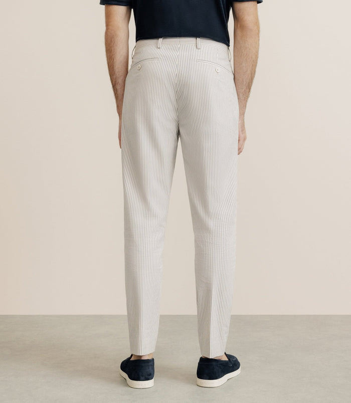 Izac Pantalon Ville Coupe Carotte Beige