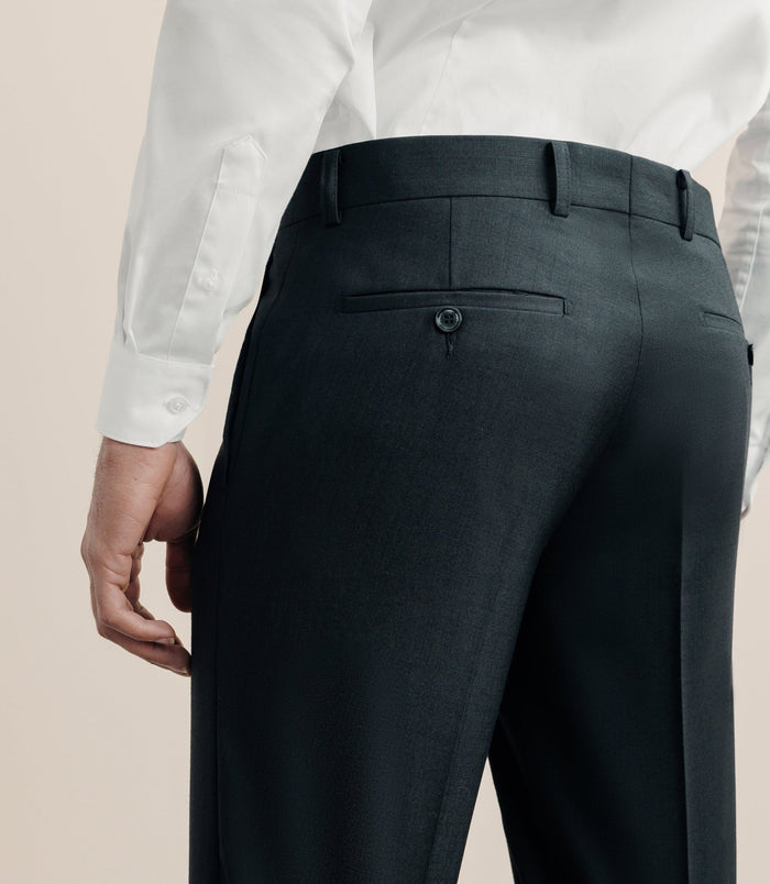 Izac Pantalon Ville En Laine Noir