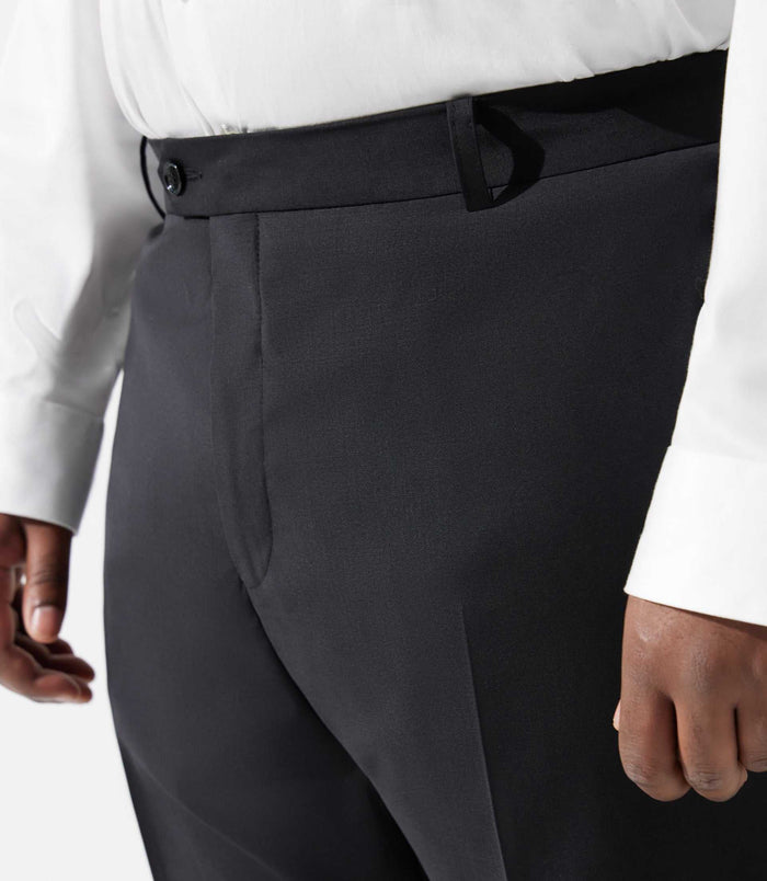 Izac Pantalon Ville En Laine Noir FLATTEURBT