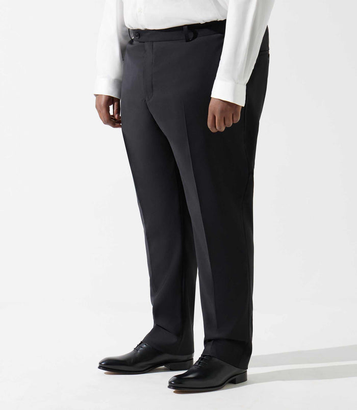 izac Pantalon ville en laine noir FLATTEURBT