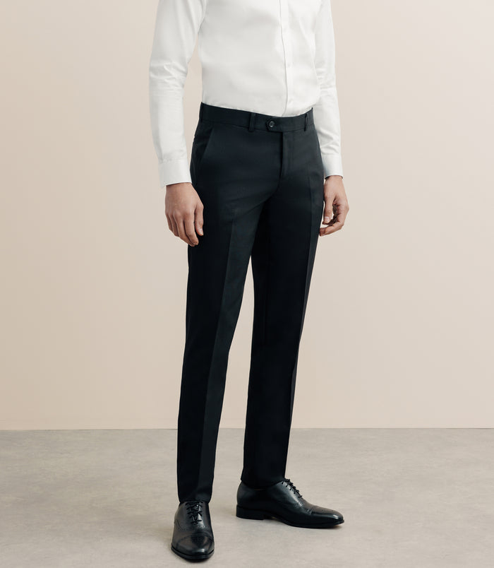 izac Pantalon ville en laine noir