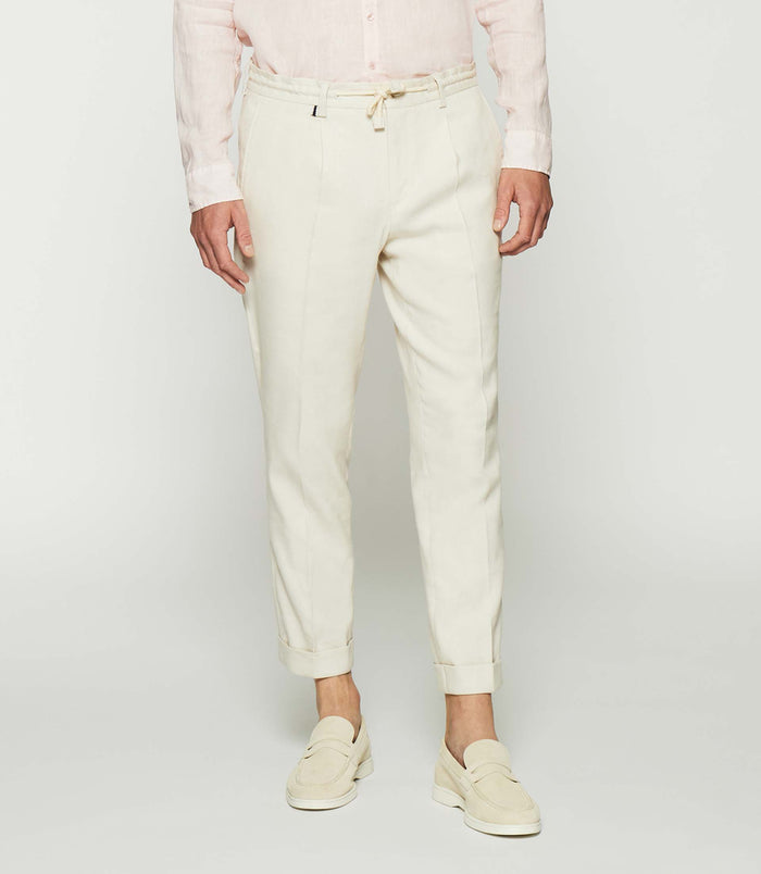 izac Pantalon ville en lin beige BALICIO
