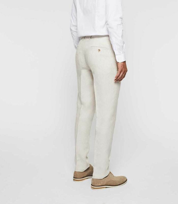 Izac Pantalon Ville En Lin Beige "Bielo"