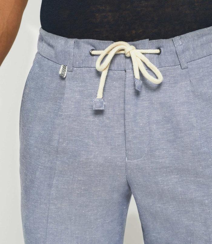 Izac Pantalon Ville En Lin Bleu Ciel "Balicio"