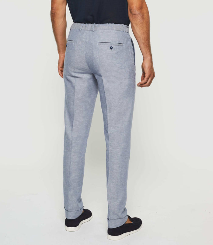 Izac Pantalon Ville En Lin Bleu Ciel "Balicio"