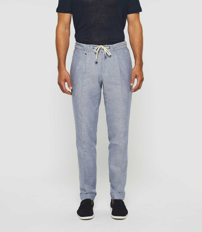 izac Pantalon ville en lin bleu ciel "Balicio"
