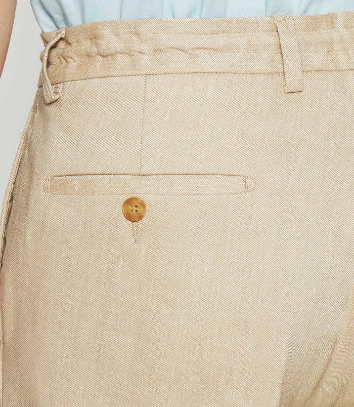 Izac Pantalon Ville En Lin Camel BALICIO