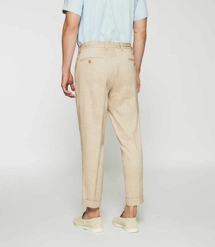 Izac Pantalon Ville En Lin Camel BALICIO
