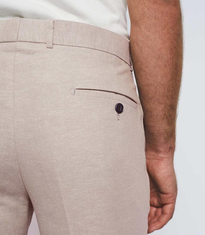 Izac Pantalon Ville En Lin Rose "Bcalice"