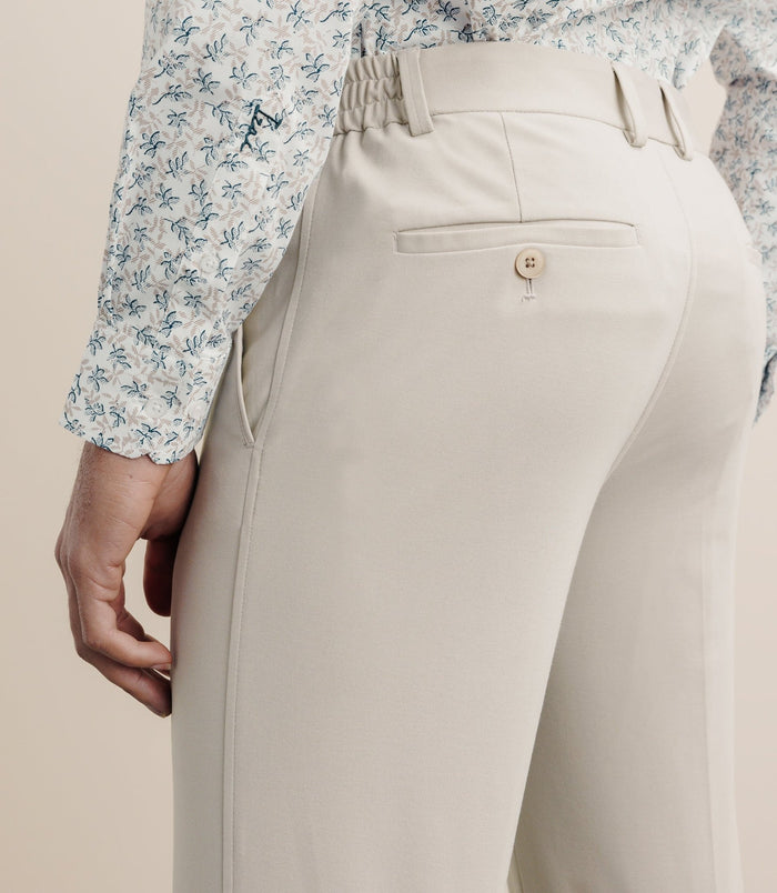Izac Pantalon Ville En Maille Beige