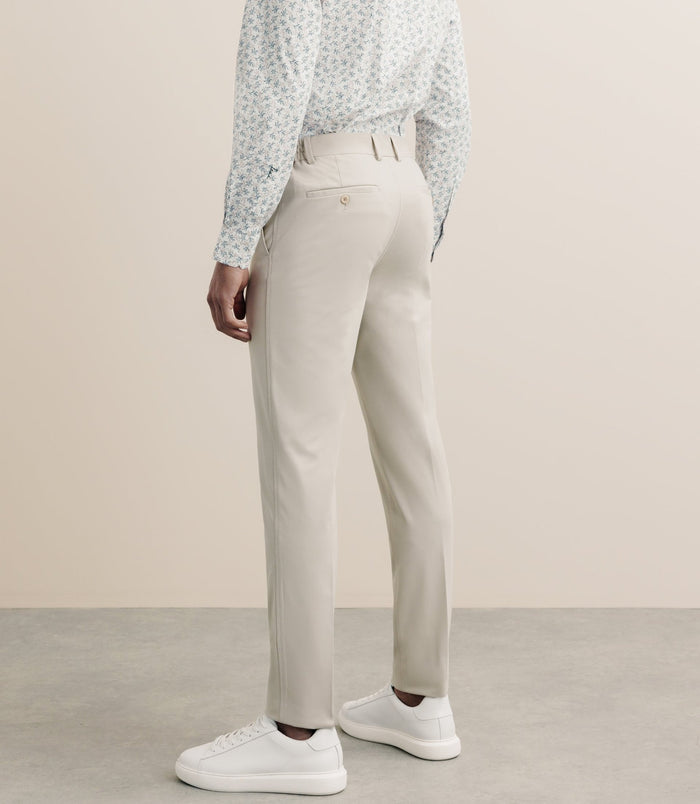 Izac Pantalon Ville En Maille Beige
