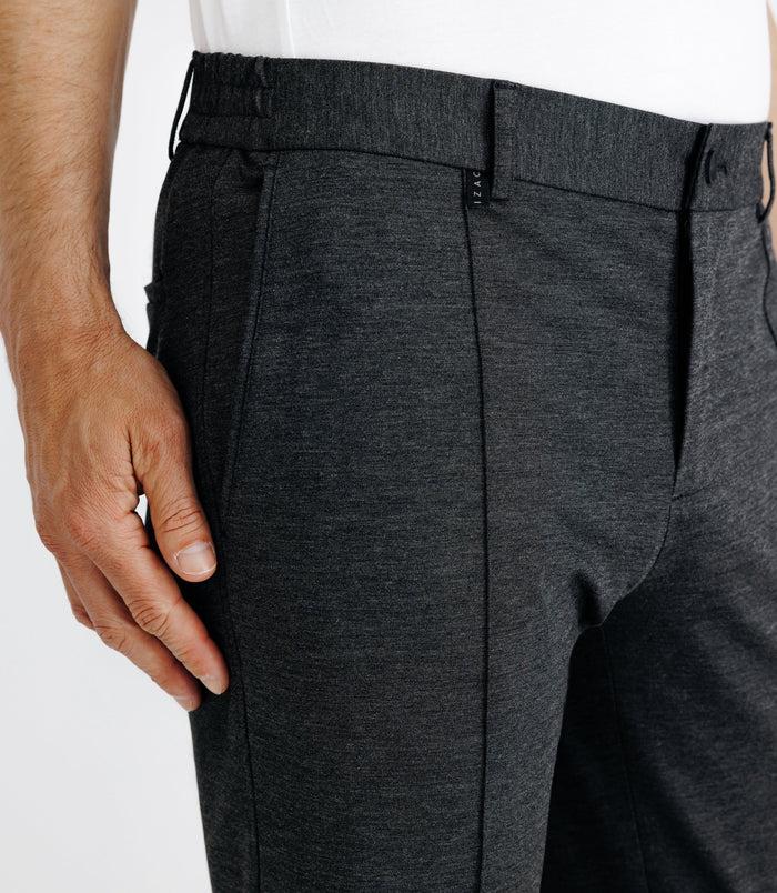 Izac Pantalon Ville En Maille Gris