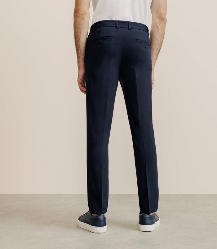 Izac Pantalon Ville En Maille Marine