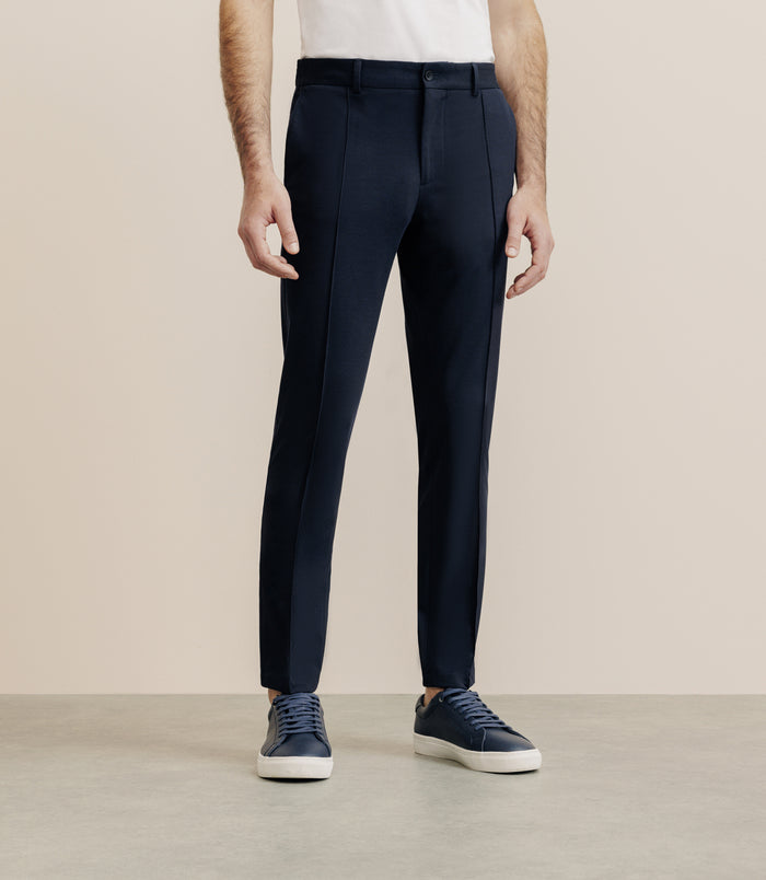 izac Pantalon ville en maille marine