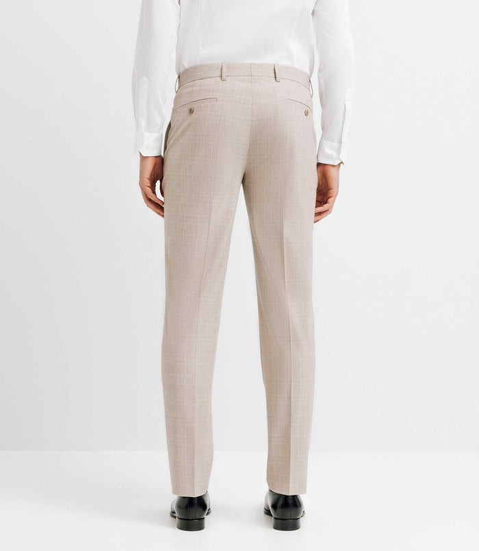 Izac Pantalon Ville Esprit Prince De Galles Beige