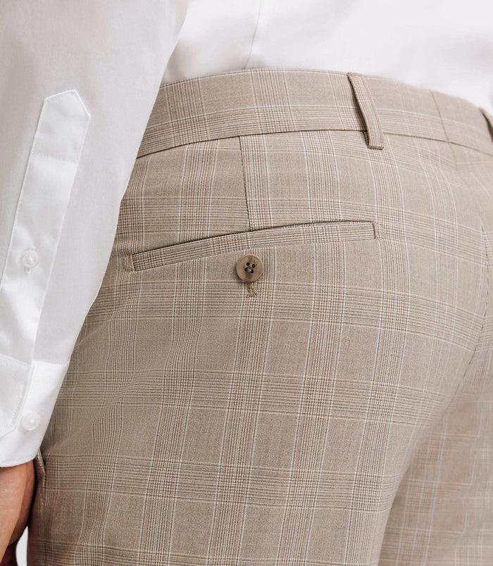 Izac Pantalon Ville Esprit Prince De Galles Beige