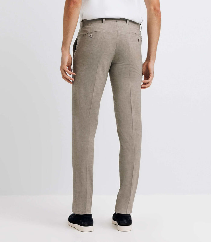 Izac Pantalon Ville Motif Pied De Puce Marron