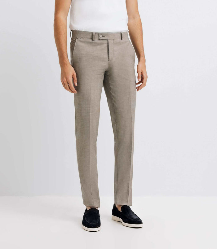 izac Pantalon ville motif pied de puce marron