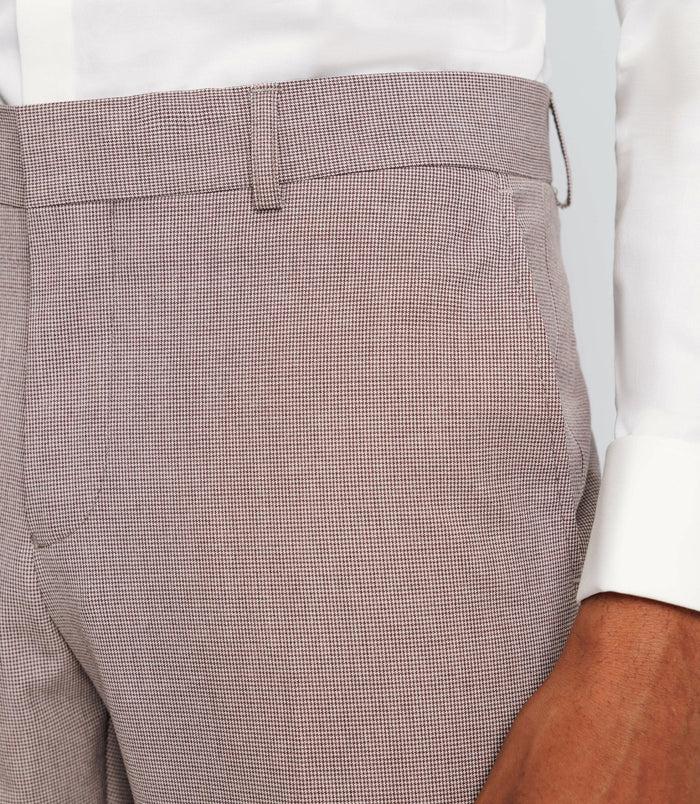 Izac Pantalon Ville Motif Pied De Puce Parme Foncé