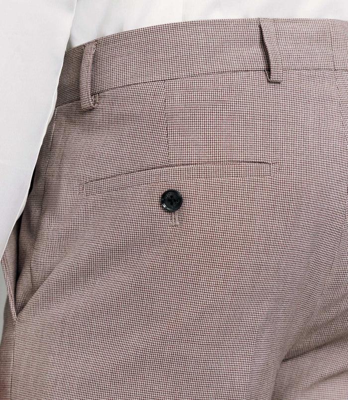 Izac Pantalon Ville Motif Pied De Puce Parme Foncé