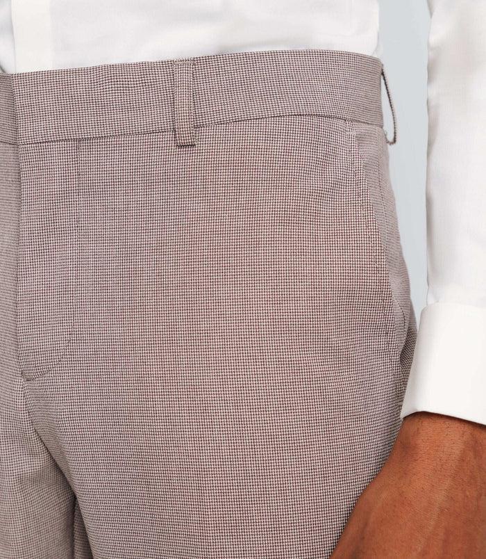 Izac Pantalon Ville Motif Pied De Puce Parme Foncé