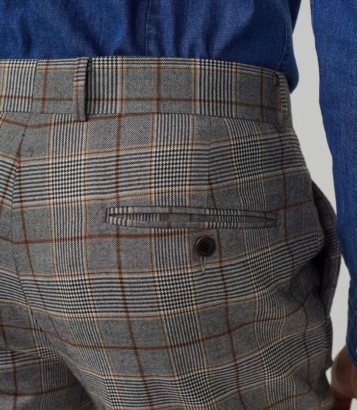 Izac Pantalon Ville Prince De Galles Beige "Gvinyle"