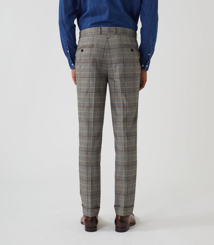 Izac Pantalon Ville Prince De Galles Beige "Gvinyle"