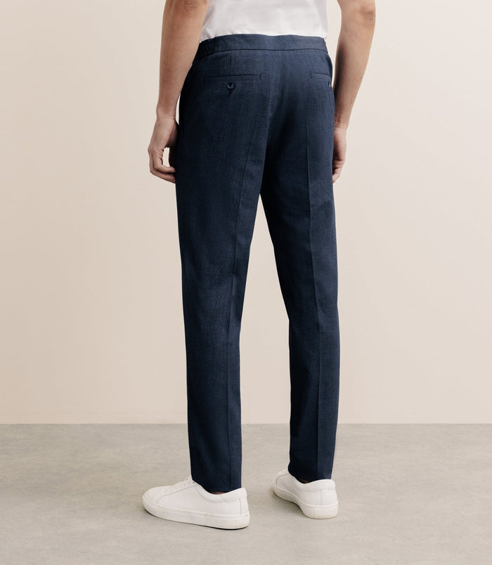 Izac Pantalon Ville Taille élastique Bleu Denim