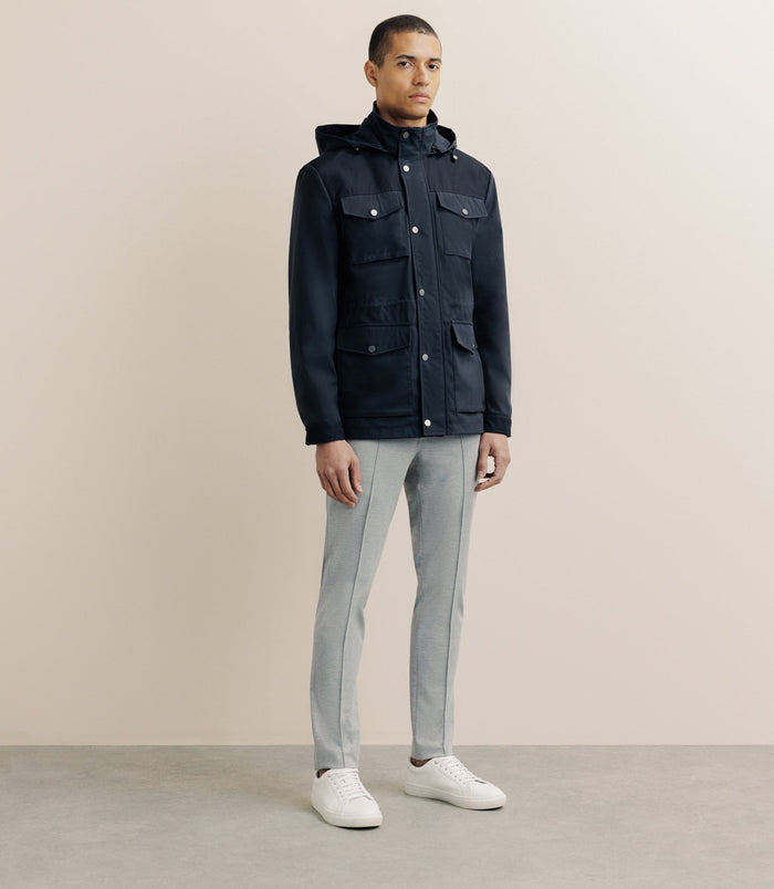 Izac Parka Avec Capuche Amovible Marine